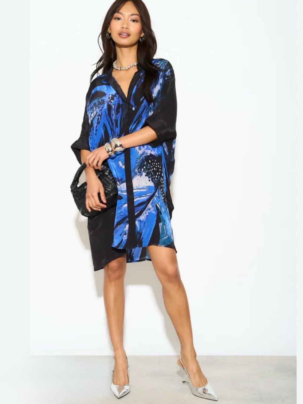 Religion - Blue Floral Mini Dress or tunic